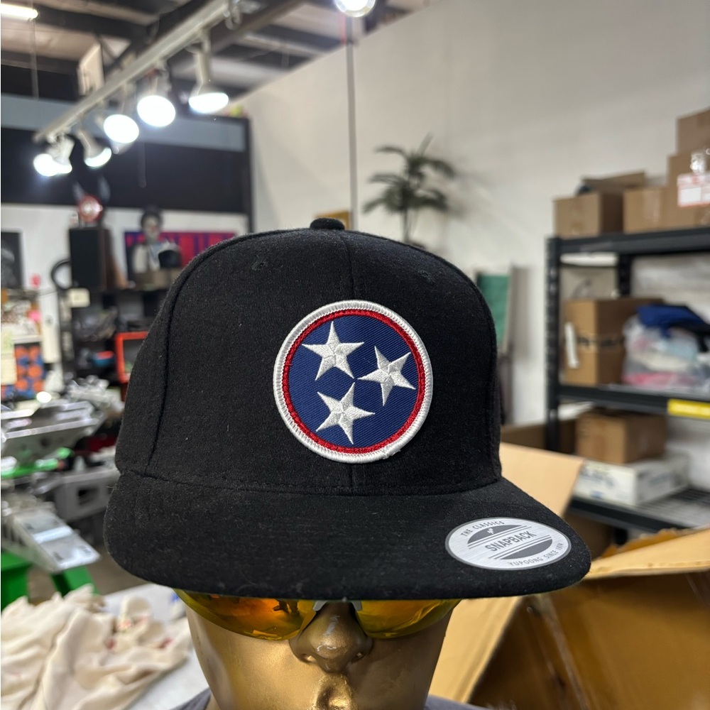 Black wool Yupoong Classics Cap with embroidered Tennessee Tri-Star  emblem.